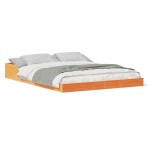 vidaXL Cadru de pat Maro ceruit 135 x 190 cm Lemn masiv de pin vidaXL Cadru de pat Maro ceruit 135 x 190 cm Lemn masiv de pin