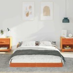 vidaXL Cadru de pat Maro ceruit 135 x 190 cm Lemn masiv de pin vidaXL Cadru de pat Maro ceruit 135 x 190 cm Lemn masiv de pin