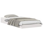 vidaXL Cadru de pat Alb 90 x 200 cm Lemn masiv de pin