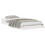 vidaXL Cadru de pat Alb 90 x 200 cm Lemn masiv de pin