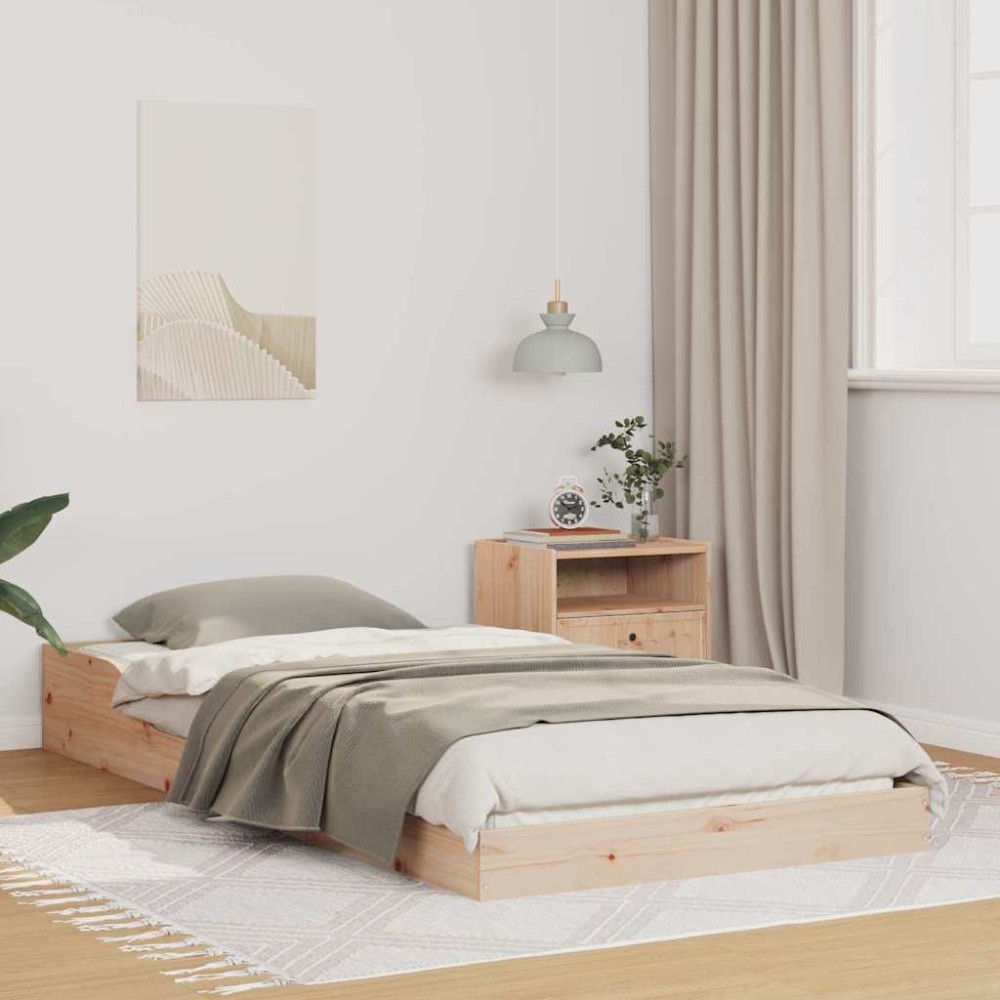 vidaXL Cadru de pat Maro 90 x 210 cm Lemn masiv de pin
