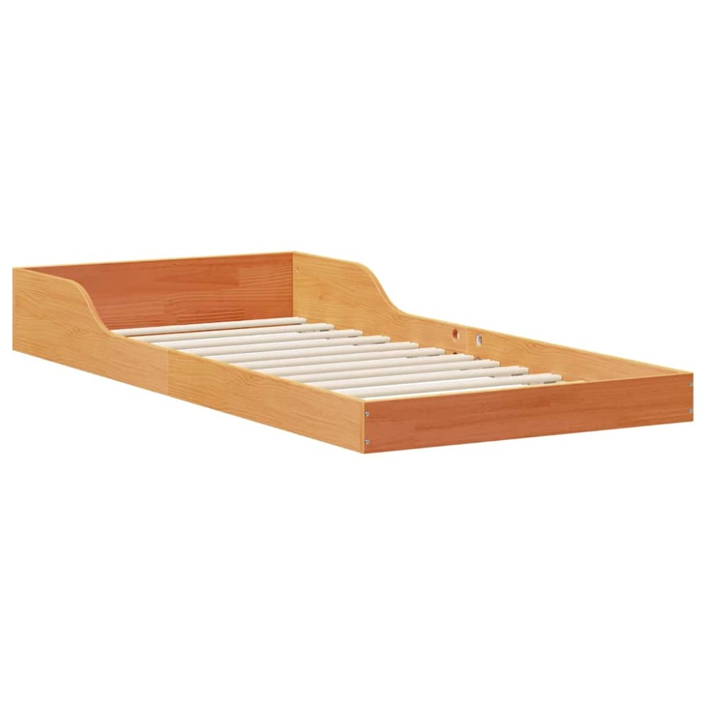 vidaXL Cadru de pat Maro ceruit 90 x 210 cm Lemn masiv de pin