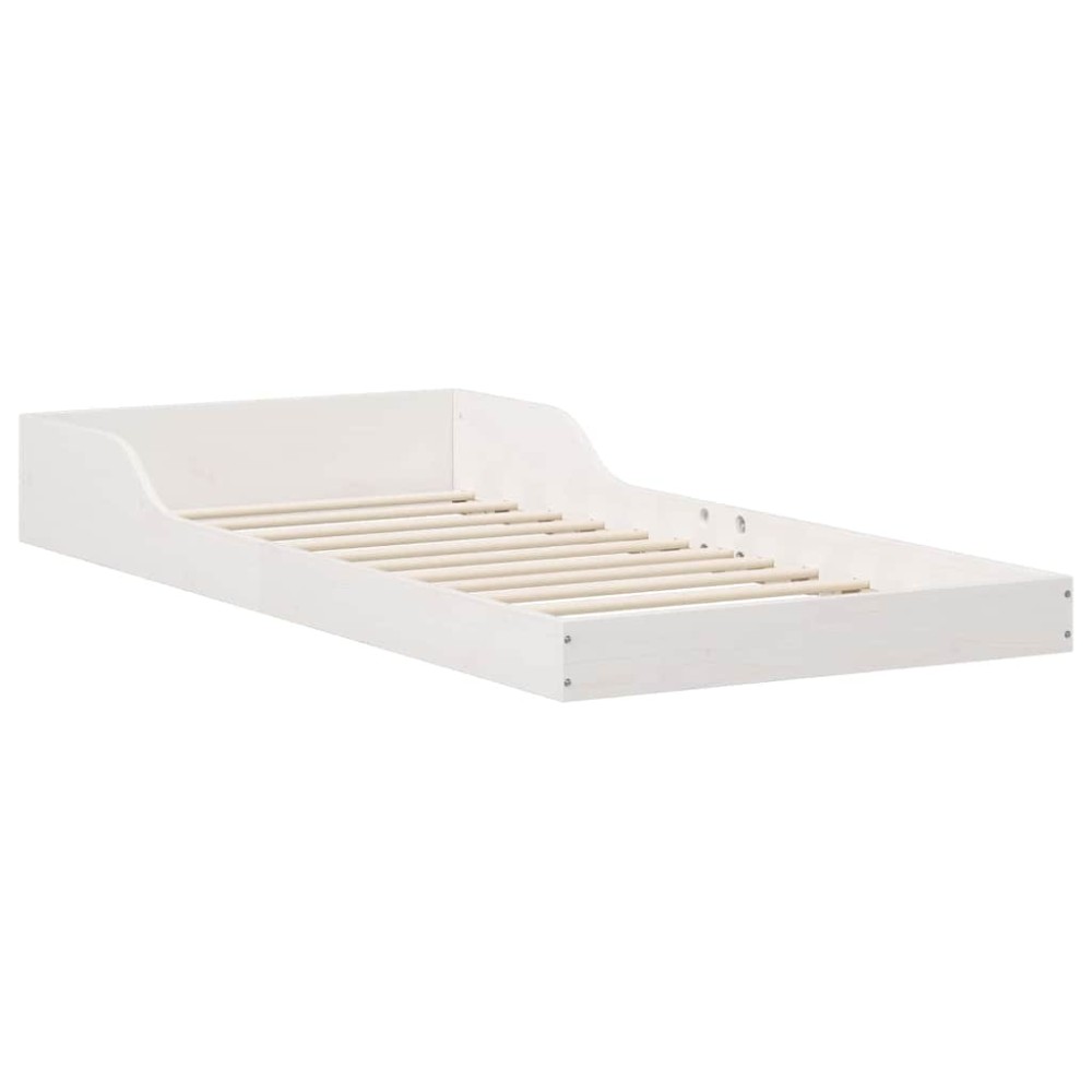 vidaXL Cadru de pat Alb 100 x 210 cm Lemn masiv de pin