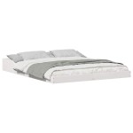 vidaXL Cadru de pat Alb 140 x 210 cm Lemn masiv de pin