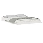 vidaXL Cadru de pat Alb 140 x 210 cm Lemn masiv de pin