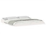 vidaXL Cadru de pat Alb 180 x 210 cm Lemn masiv de pin