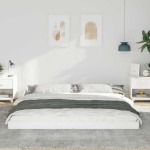 vidaXL Cadru de pat Alb 180 x 210 cm Lemn masiv de pin