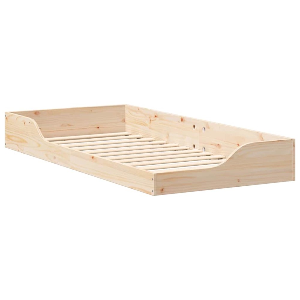vidaXL Cadru de pat de podea Maro 100 x 200 cm Lemn masiv de pin