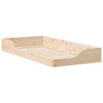 vidaXL Cadru de pat de podea Maro 100 x 200 cm Lemn masiv de pin vidaXL Cadru de pat de podea Maro 100 x 200 cm Lemn masiv de pin