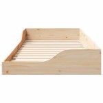 vidaXL Cadru de pat de podea Maro 100 x 200 cm Lemn masiv de pin vidaXL Cadru de pat de podea Maro 100 x 200 cm Lemn masiv de pin