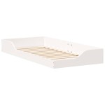 vidaXL Cadru de pat de podea Alb 100 x 200 cm Lemn masiv de pin