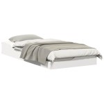 vidaXL Cadru de pat de podea Alb 90 x 200 cm Lemn masiv de pin vidaXL Cadru de pat de podea Alb 90 x 200 cm Lemn masiv de pin