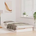 vidaXL Cadru de pat de podea Alb 90 x 200 cm Lemn masiv de pin vidaXL Cadru de pat de podea Alb 90 x 200 cm Lemn masiv de pin