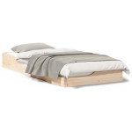 vidaXL Cadru de pat de podea Maro 80 x 200 cm Lemn masiv de pin vidaXL Cadru de pat de podea Maro 80 x 200 cm Lemn masiv de pin