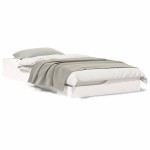 vidaXL Cadru de pat Alb 90 x 190 cm Lemn de pin masiv