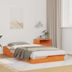 vidaXL Cadru de pat de podea Maro ceruit 90 x 190 cm Lemn masiv de pin vidaXL Cadru de pat de podea Maro ceruit 90 x 190 cm Lemn masiv de pin