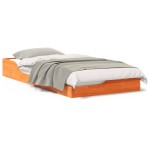 vidaXL Cadru de pat de podea Maro ceruit 90 x 190 cm Lemn masiv de pin vidaXL Cadru de pat de podea Maro ceruit 90 x 190 cm Lemn masiv de pin
