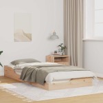 vidaXL Cadru de pat de podea Maro 80 x 210 cm Lemn masiv de pin vidaXL Cadru de pat de podea Maro 80 x 210 cm Lemn masiv de pin