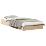 vidaXL Cadru de pat de podea Maro 80 x 210 cm Lemn masiv de pin vidaXL Cadru de pat de podea Maro 80 x 210 cm Lemn masiv de pin