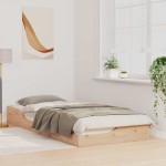 vidaXL Cadru de pat de podea Maro 80 x 210 cm Lemn masiv de pin vidaXL Cadru de pat de podea Maro 80 x 210 cm Lemn masiv de pin