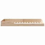 vidaXL Cadru de pat de podea Maro 80 x 210 cm Lemn masiv de pin vidaXL Cadru de pat de podea Maro 80 x 210 cm Lemn masiv de pin