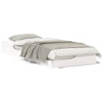 vidaXL Cadru de pat Alb 90 x 210 cm Lemn de pin masiv