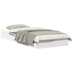 vidaXL Cadru de pat de podea Alb 100 x 210 cm Lemn masiv de pin vidaXL Cadru de pat de podea Alb 100 x 210 cm Lemn masiv de pin