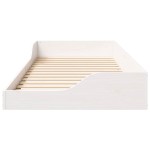 vidaXL Cadru de pat de podea Alb 100 x 210 cm Lemn masiv de pin vidaXL Cadru de pat de podea Alb 100 x 210 cm Lemn masiv de pin