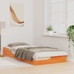 vidaXL Cadru de pat de podea Maro ceruit 100 x 210 cm vidaXL Cadru de pat de podea Maro ceruit 100 x 210 cm