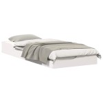 vidaXL Cadru de pat Alb 90 x 220 cm Lemn de pin masiv