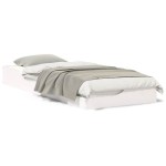 vidaXL Cadru de pat Alb 90 x 220 cm Lemn de pin masiv