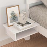 vidaXL Cadru de pat cu mese laterale Alb Lemn masiv de pin