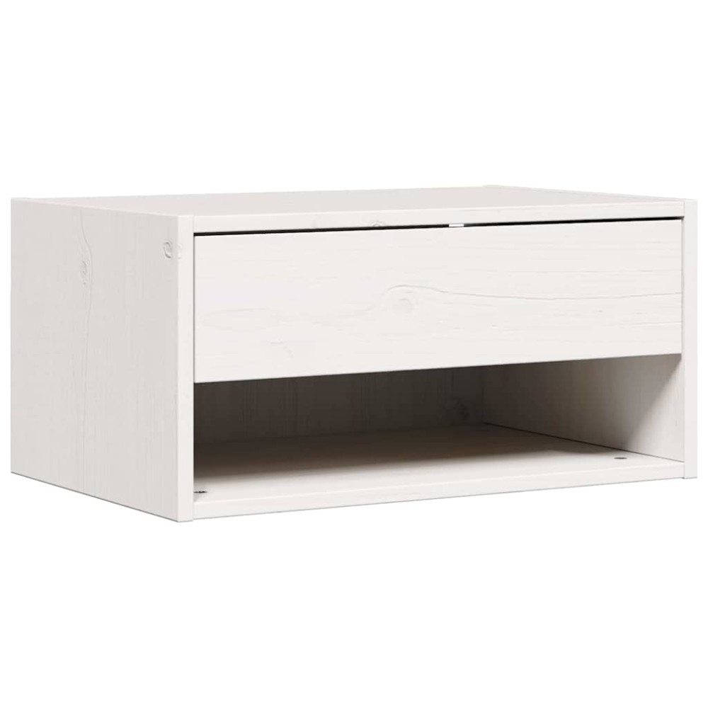 vidaXL Noptieră cu sertar Alb 50 x 32.5 x 24 cm Lemn masiv de pin