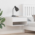 vidaXL Noptieră cu sertar Alb 50 x 32.5 x 24 cm Lemn masiv de pin