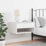 vidaXL Noptieră cu sertar Alb 50 x 32.5 x 24 cm Lemn masiv de pin