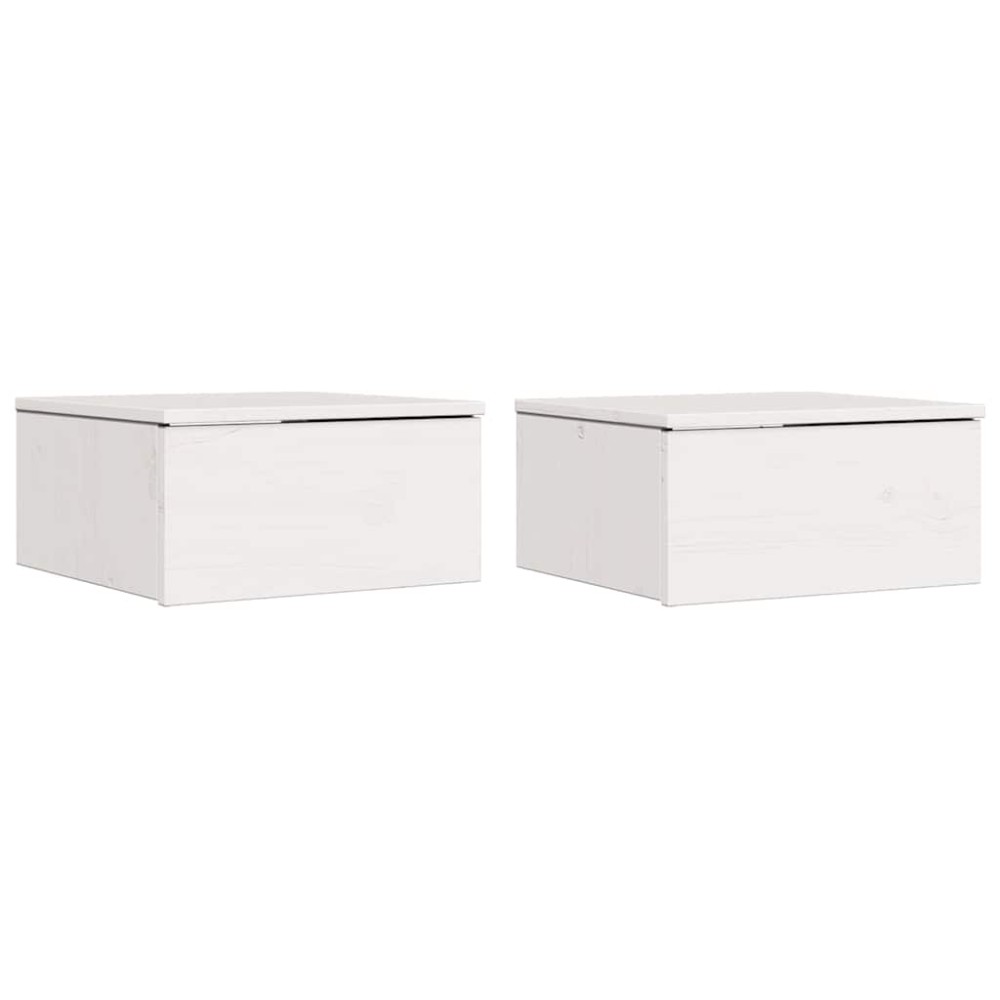 vidaXL Noptieră 2 pcs Alb 37 x 35 x 18.5 cm Lemn masiv de pin