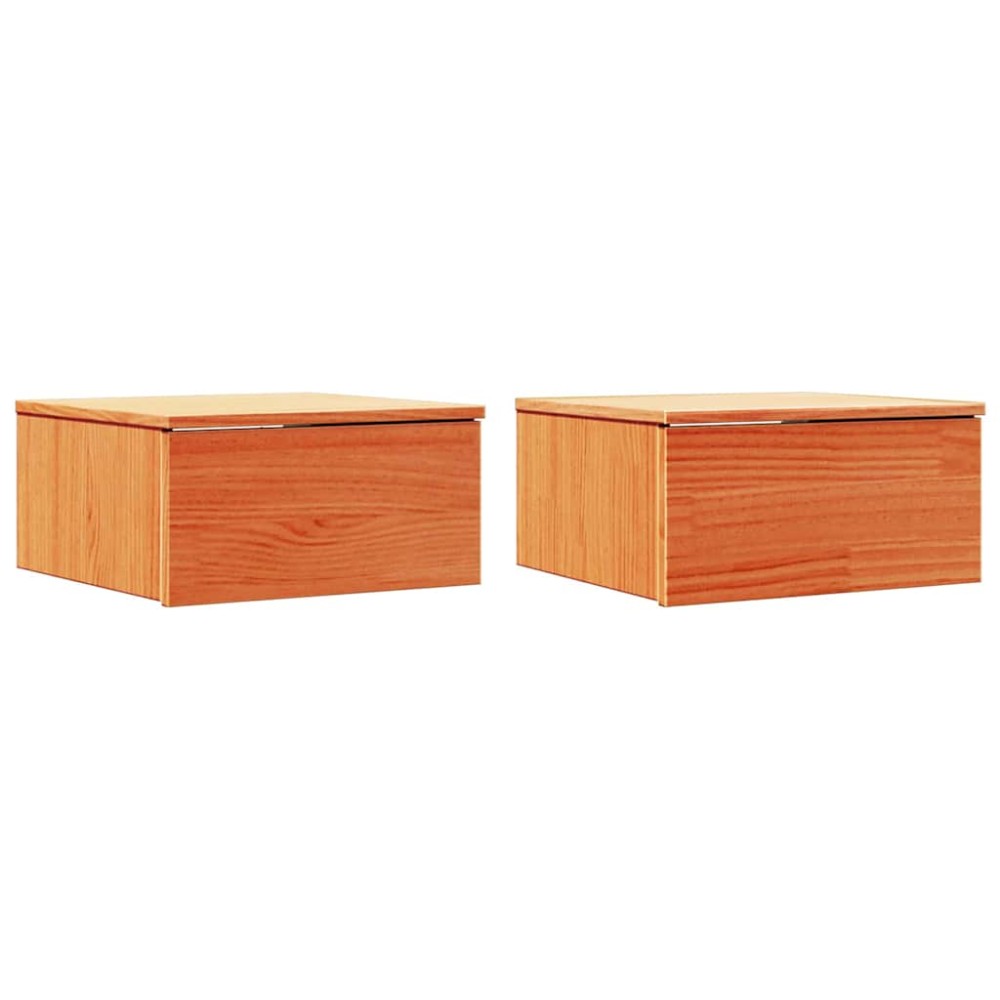 vidaXL Noptieră 2 pcs Maro ceruit 37 x 35 x 18.5 cm Lemn masiv de pin