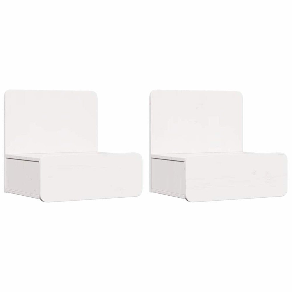 vidaXL Noptieră 2 pcs Alb 44 x 32.5 x 40 cm Lemn masiv de pin
