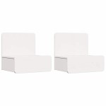 vidaXL Noptieră Montată pe Perete 2 pcs Alb 44 x 32.5 x 40 cm