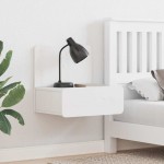 vidaXL Noptieră Montată pe Perete 2 pcs Alb 44 x 32.5 x 40 cm