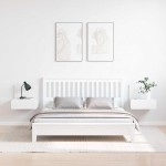 vidaXL Noptieră Montată pe Perete 2 pcs Alb 44 x 32.5 x 40 cm