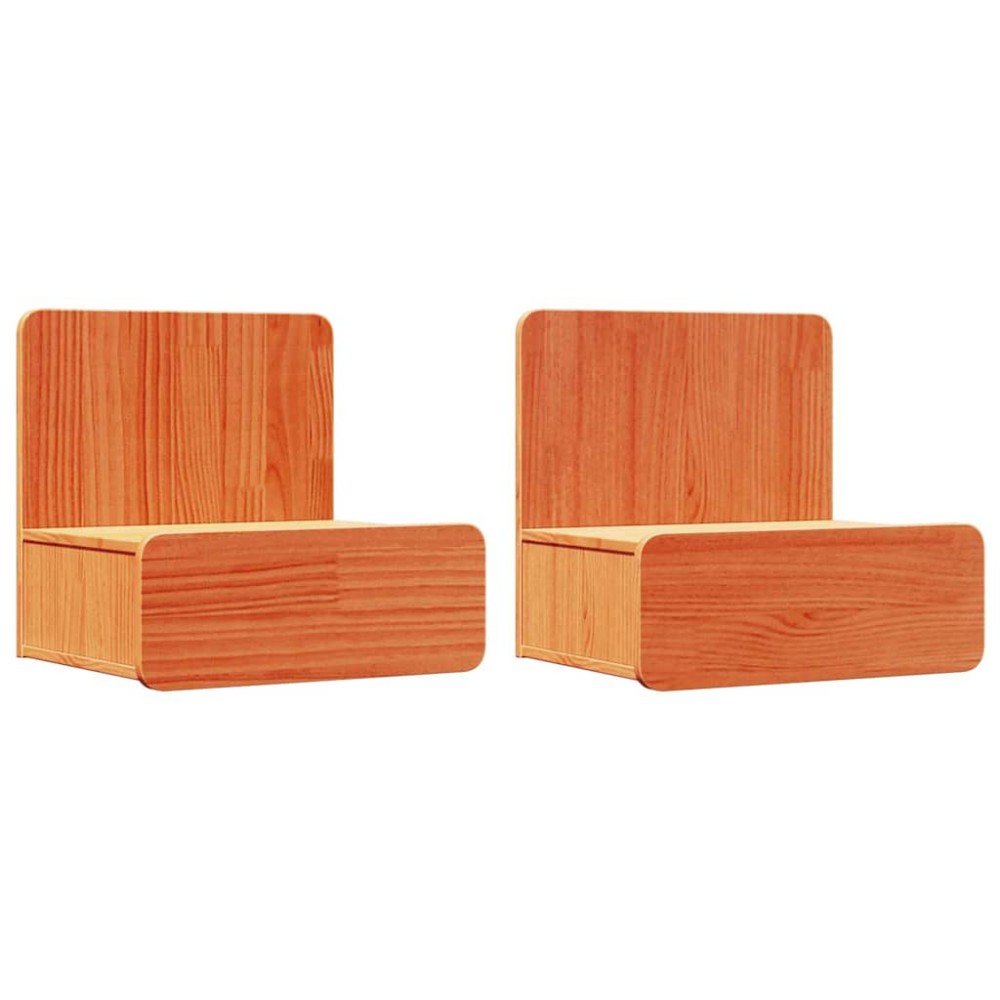 vidaXL Noptieră 2 pcs Maro ceruit 44 x 32.5 x 40 cm Lemn masiv de pin