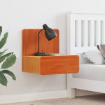 vidaXL Noptieră 2 pcs Maro ceruit 44 x 32.5 x 40 cm Lemn masiv de pin