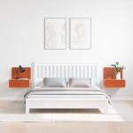 vidaXL Noptieră 2 pcs Maro ceruit 44 x 32.5 x 40 cm Lemn masiv de pin