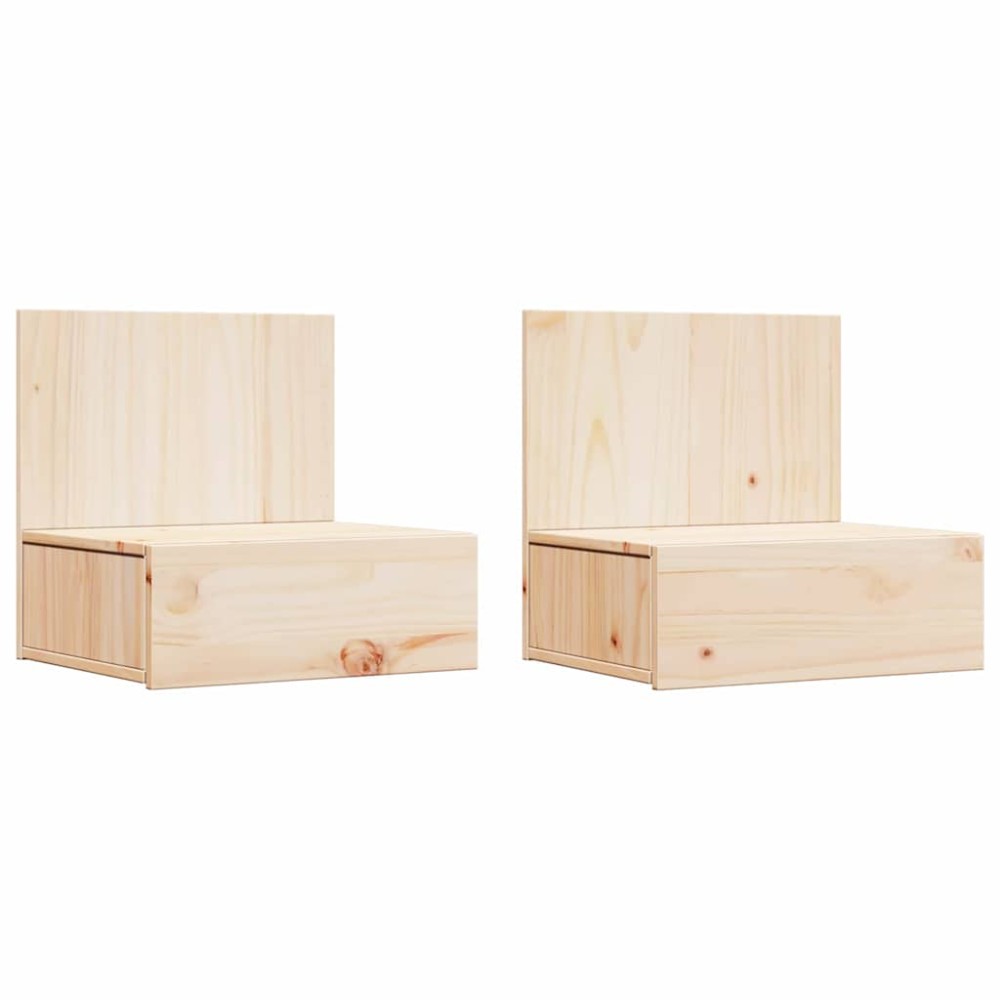 vidaXL Noptieră 2 pcs Maro 42 x 32.5 x 40 cm Lemn masiv de pin
