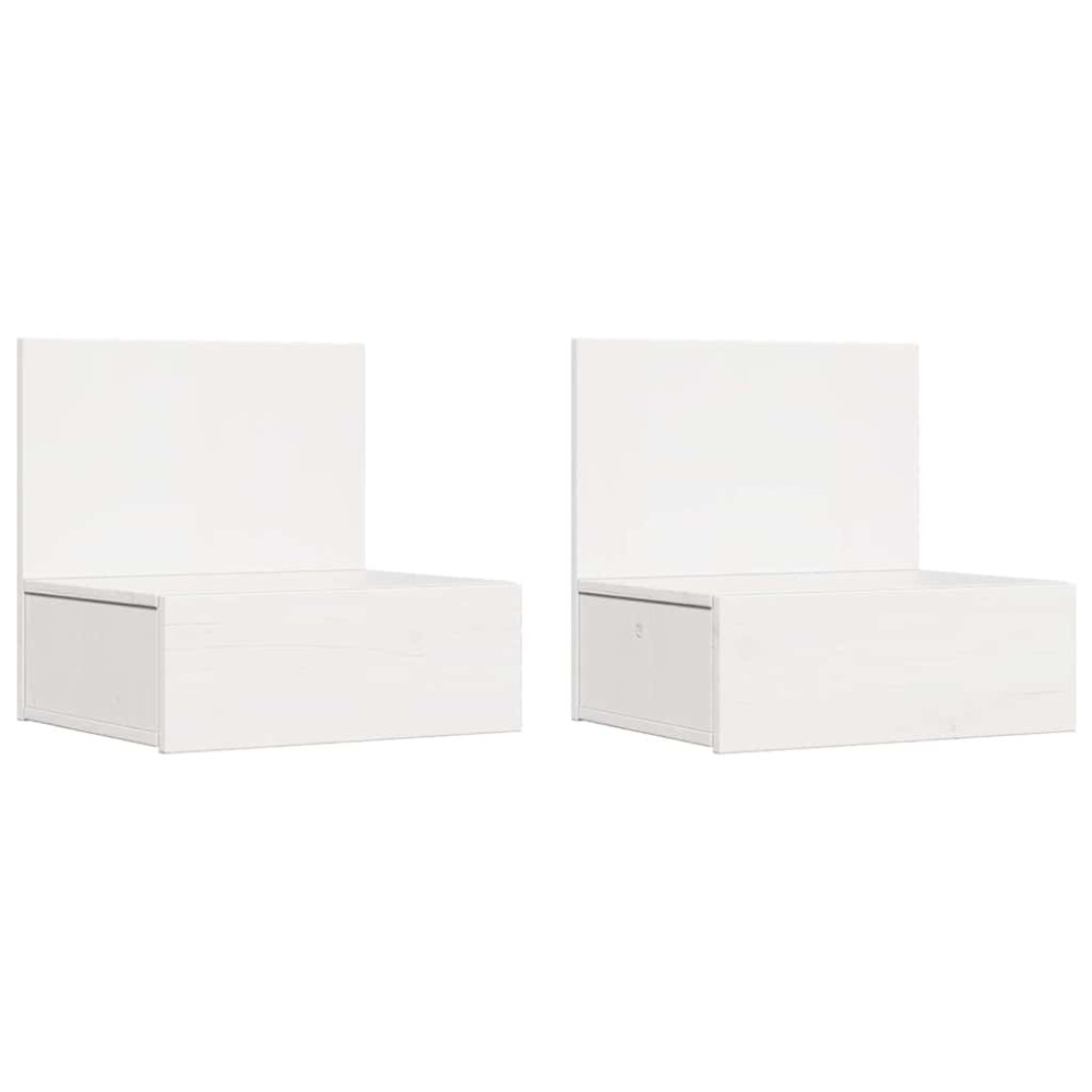 vidaXL Noptieră 2 pcs Alb 42 x 32.5 x 40 cm Lemn masiv de pin