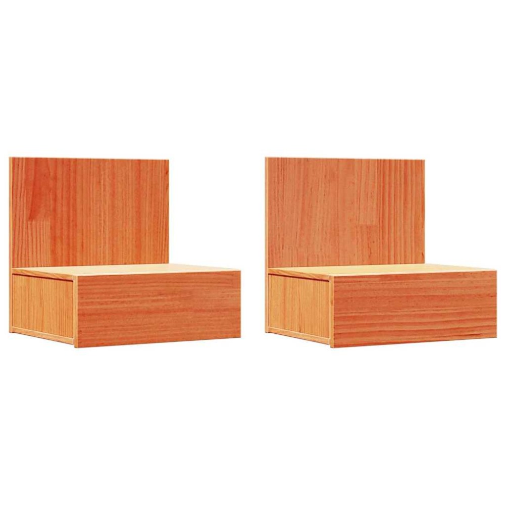 vidaXL Noptieră 2 pcs Maro ceruit 42 x 32.5 x 40 cm Lemn masiv de pin