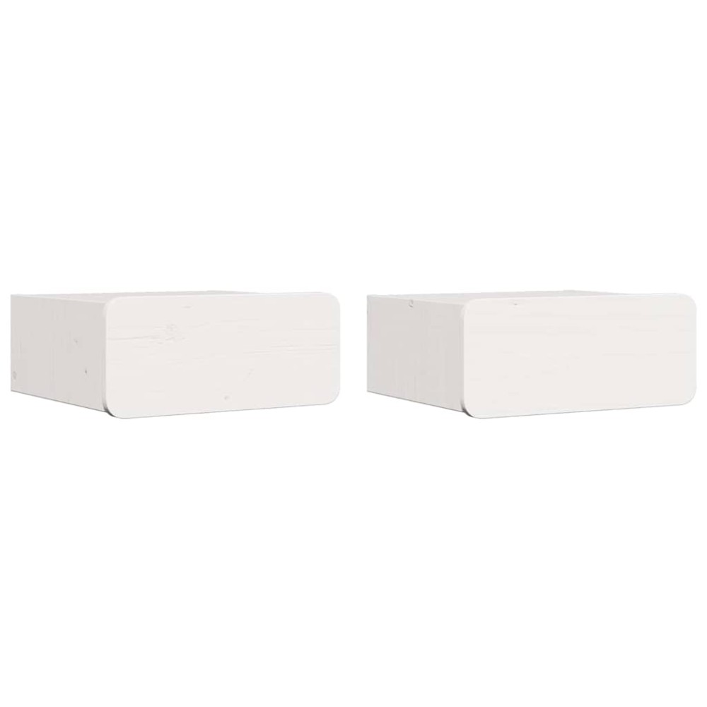 vidaXL Noptieră 2 pcs Alb 39 x 34 x 16.5 cm Lemn masiv de pin