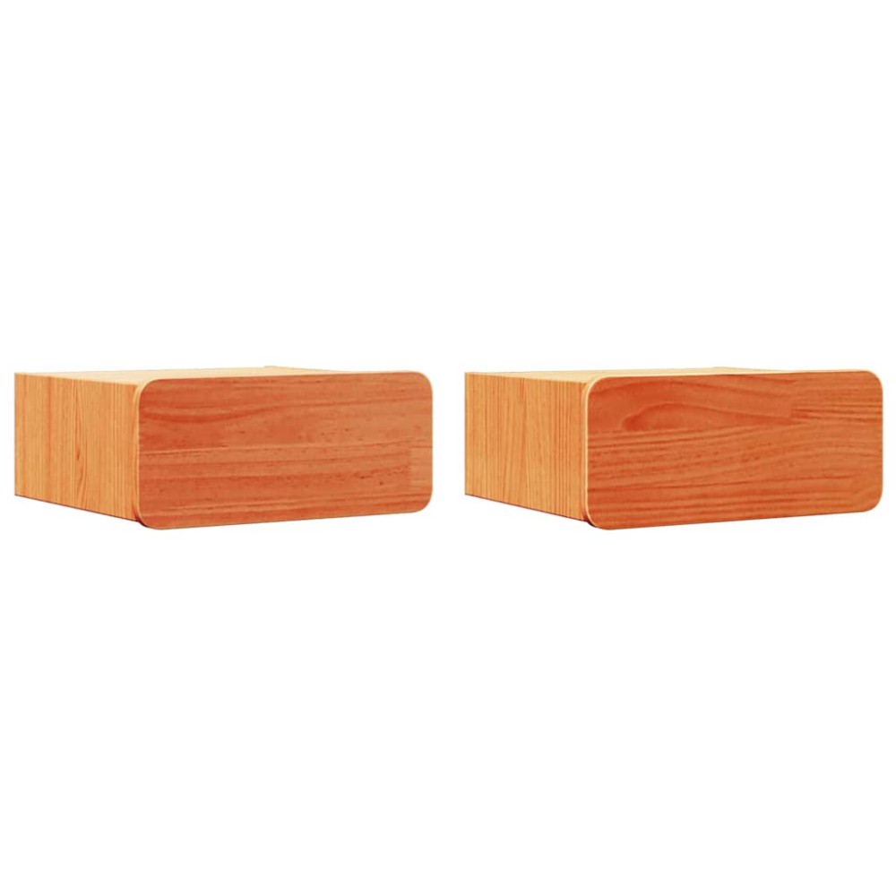vidaXL Noptieră 2 pcs Maro ceruit 39 x 34 x 16.5 cm Lemn masiv de pin