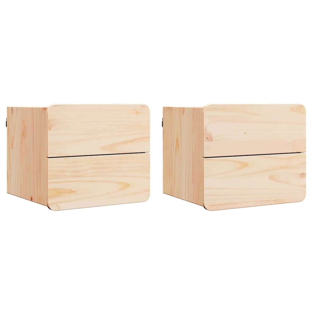 vidaXL Noptieră cu sertar 2 pcs Maro 39 x 34 x 33 cm Lemn masiv de pin